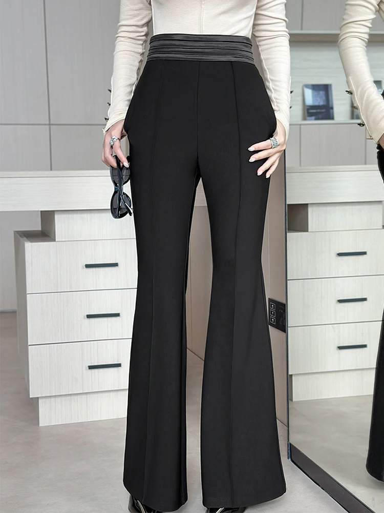 Modische Elegante Lange Hosen Damenkleidung Schwarze Professionelle Maxi-Hosen Schlanke Hochtaillierte Hose Damen Business Formelle Hosen