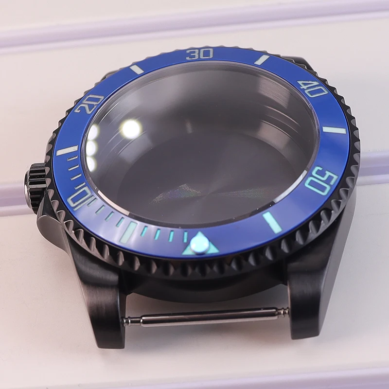 Zwart 40Mm Horloge Case C3 Lichtgevende Keramische Bezel Saffier Sub Voor Seiko Nh35 Nh34 Nh36 Nh38 Eta 2824 Miyota 8215 Beweging 28.5Mm