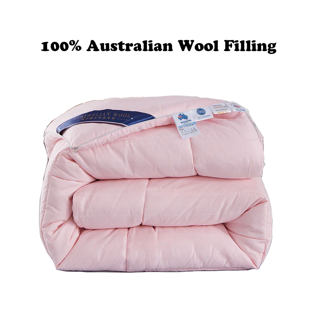 180*220cm Australian Wool Comforter Warm Winter Blanket Single Quilt Pupil Bed Duvets Covered Thick  Edredons with Free Shipping