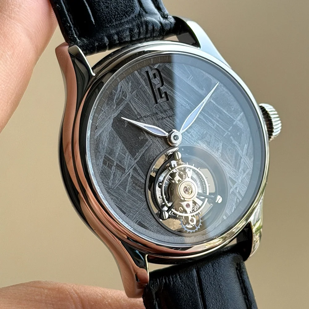 Merkur M Iron Meteorite Tourbillon Watch Men's Sapphire Watch For Men Mechanical Wristwatches Relogio Masculino 42mm
