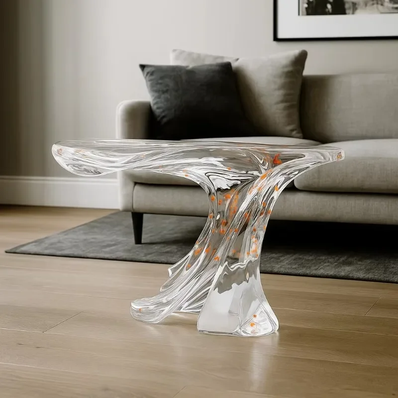 Transparent Luxury Furniture Resin Crystal Side Table Chair
