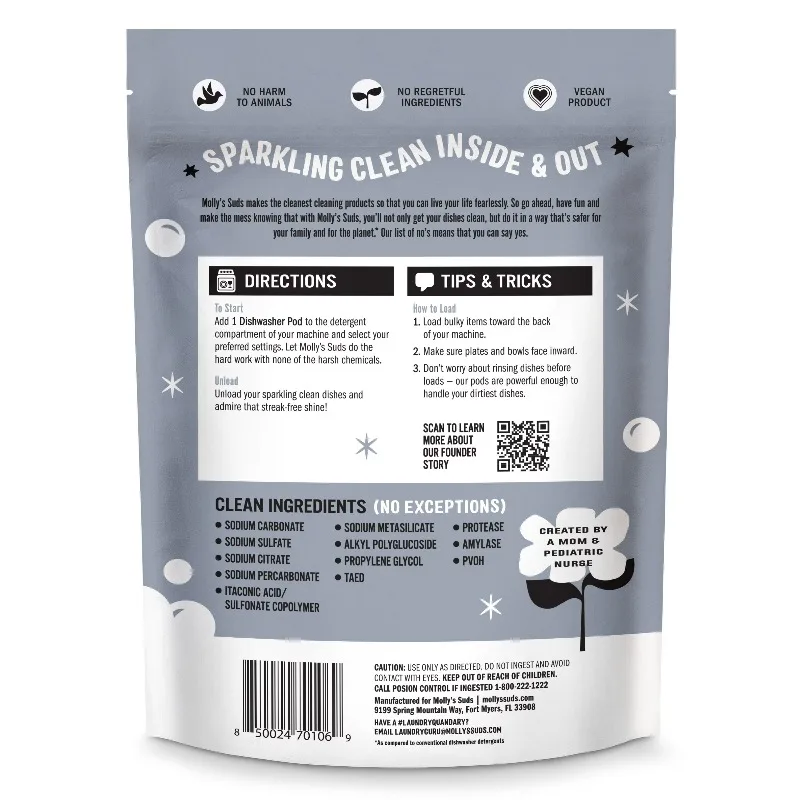 Dishwasher Pods, Dishwasher Detergent, Cuts Grease & Rinses Clean (Residue-Free) for Sparkling Dishes, 45 Auto-Release Tabs (Unscented)