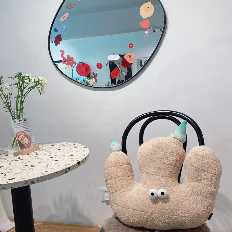 Divertente cuscino da tiro in peluche di zenzero fresco farcito pianta marrone cuscino del sedile morbido arredamento per il pavimento interno regalo di Natale