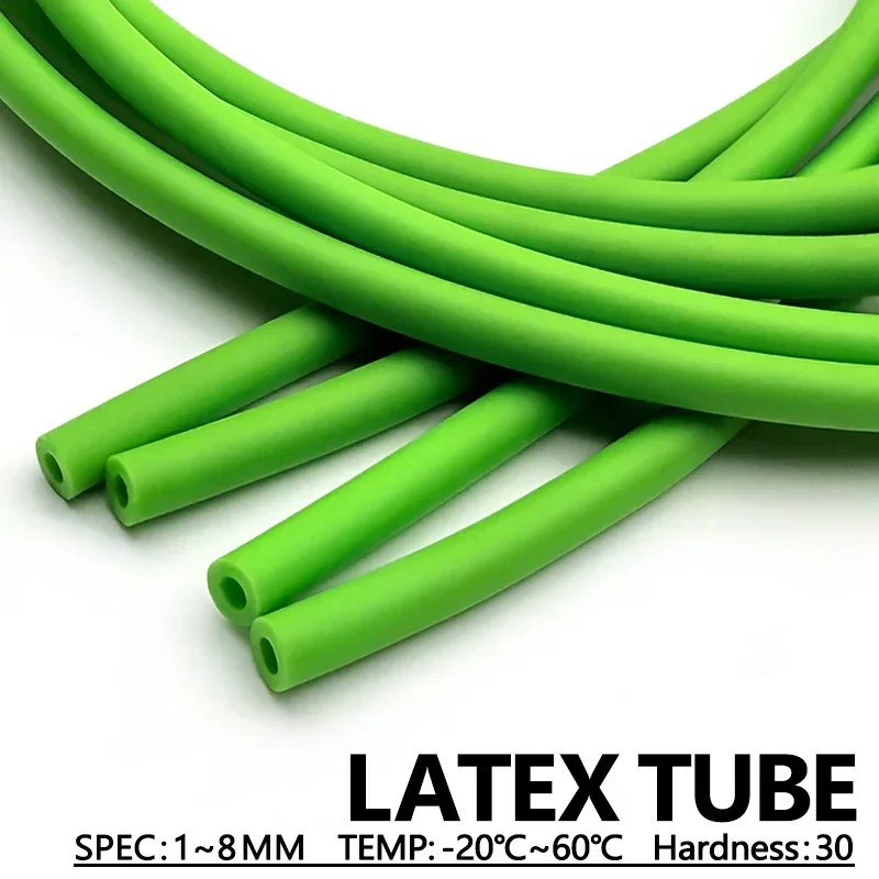 1.6-8mm Green Latex Rubber Tube 1-5M Tension Belt High Resilience Anti-freeze Elastic Hose for Slingshot Making & Craft Projects