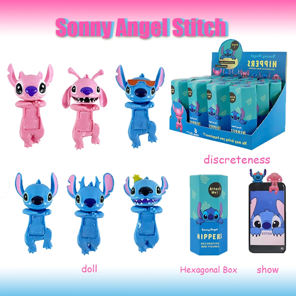 Hot Blind Box Mini Stitch Action Figures Decorazione per ufficio auto Generazione Giocattoli per bambini di animali in piedi Serie Regali a sorpresa