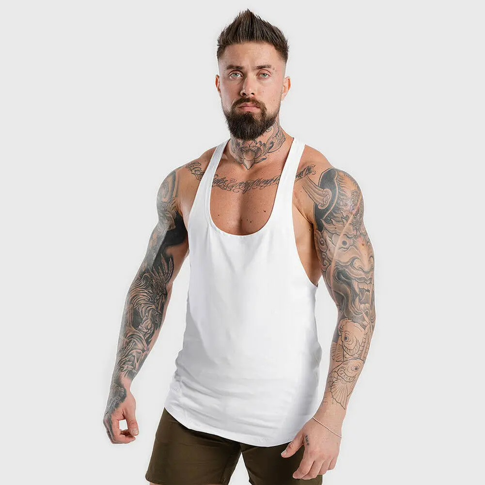 

Summer Mens Fitness Tank Tops Activewear Sleeveless T-Shirt Gym Muscle Sports Shirt Male Bodybuilding Muscle Workout Vests