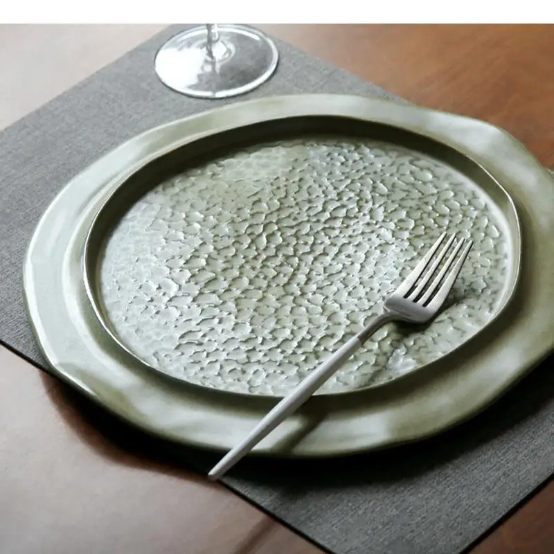 Irregular Ceramic Shallow Plate Restaurant Steak Dessert Pasta Plates Molecular Cuisine Specialty Tableware