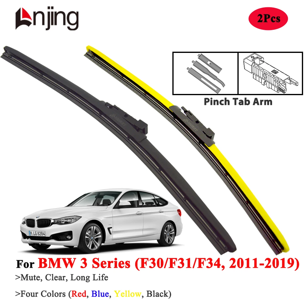 

LNJING Красочные щетки стеклоочистителя для BMW 3 серии M3 F30 F31 F34 F35 F80 316 318 320 325d 325i 328i 330i 335i 340i Автомобильные аксессуары