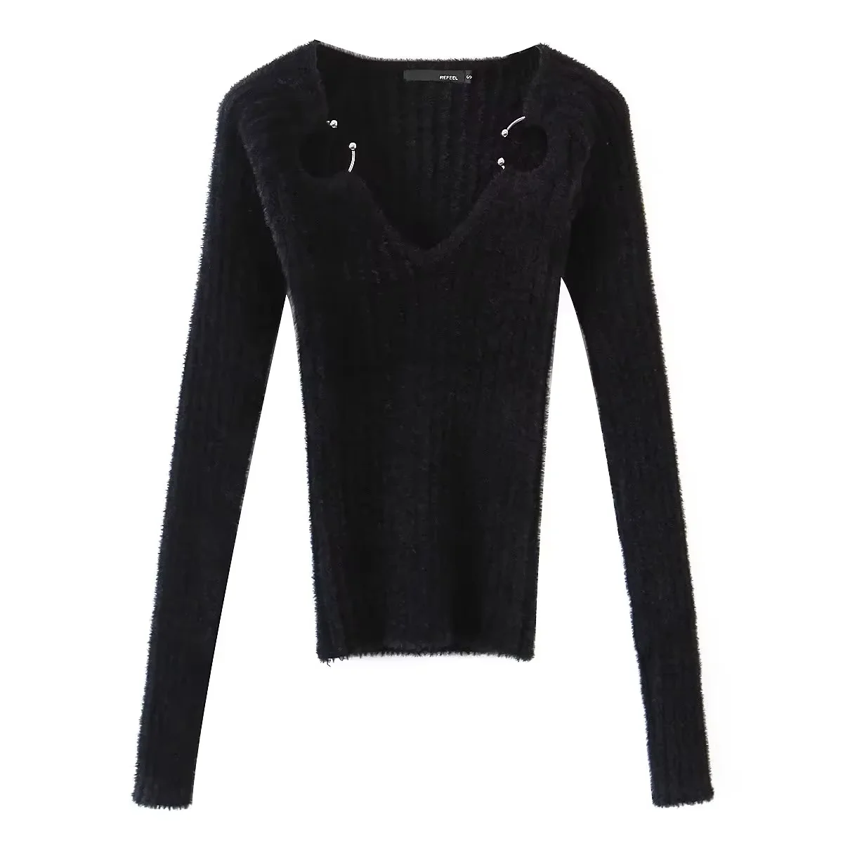 

2024 new women autumn black sweater high quality sweater for lady