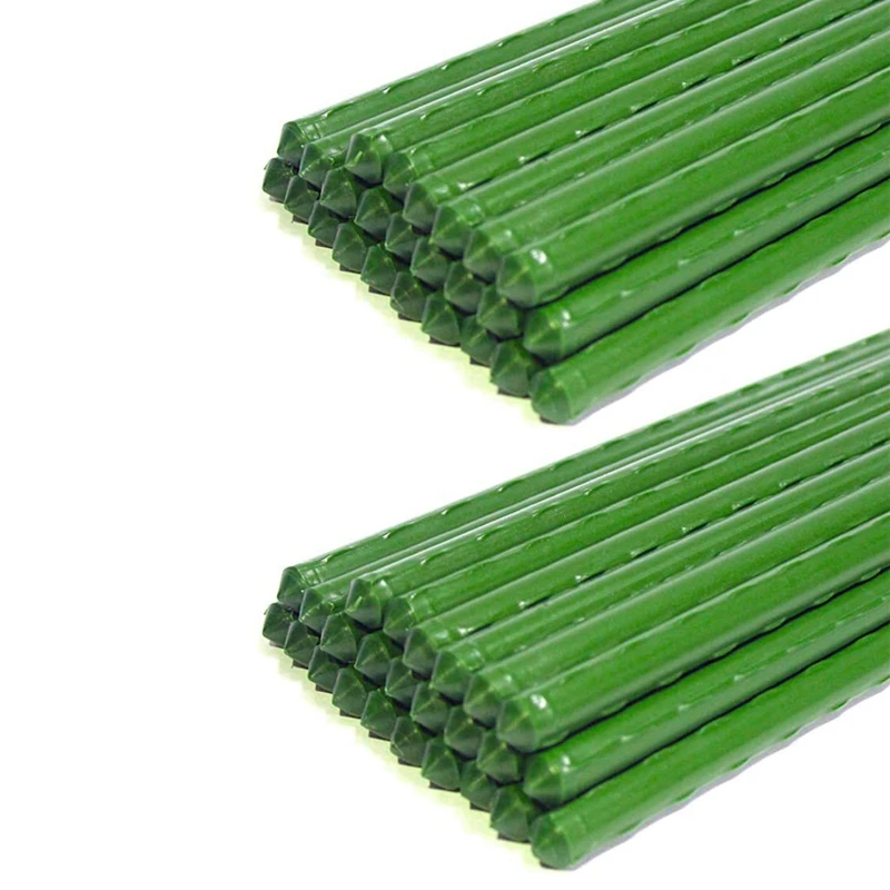 

50 Pack Garden Stakes Metal Plastic Coated Plant Cage Supports Climbing For Tomatoes,Trees,Cucumber,Fences,Beans,40Cm