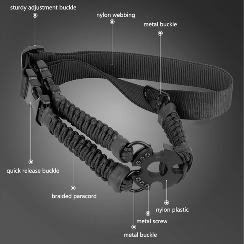 652D Rifles Sling Airsoft Sling 1 Point Strap Sport Sling Shoulder Strap Nylon Sling