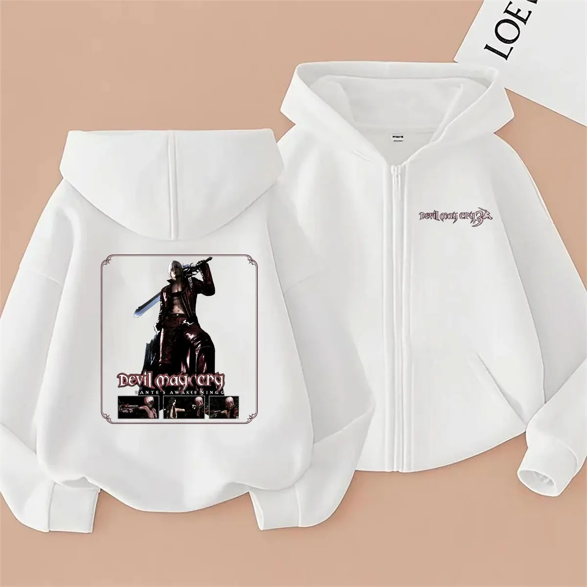 

Game Devil May Cry Dante Graphic Zipper Hoodie Men Women Gothic Vintage Oversized Zip Up Jacket Men's Hip Hop Rock Streetwear