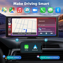 Araba Ekranı için Evrensel Taşınabilir Carplay, Carplay Android Auto ile Kablosuz Carplay Ekranı Kablosuz Araç Stereo, Araba Dokunmatik Ekran