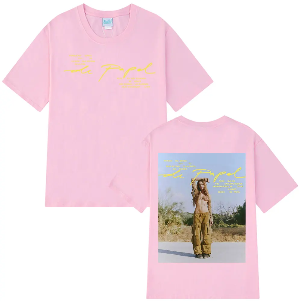 Tini Stoessel Merch تي شيرت Tini De Papel تي شيرت الرجال النساء موضة تي شيرتات قطن قصيرة الأكمام الهيب هوب فضفاض تي شيرت غير رسمي #6