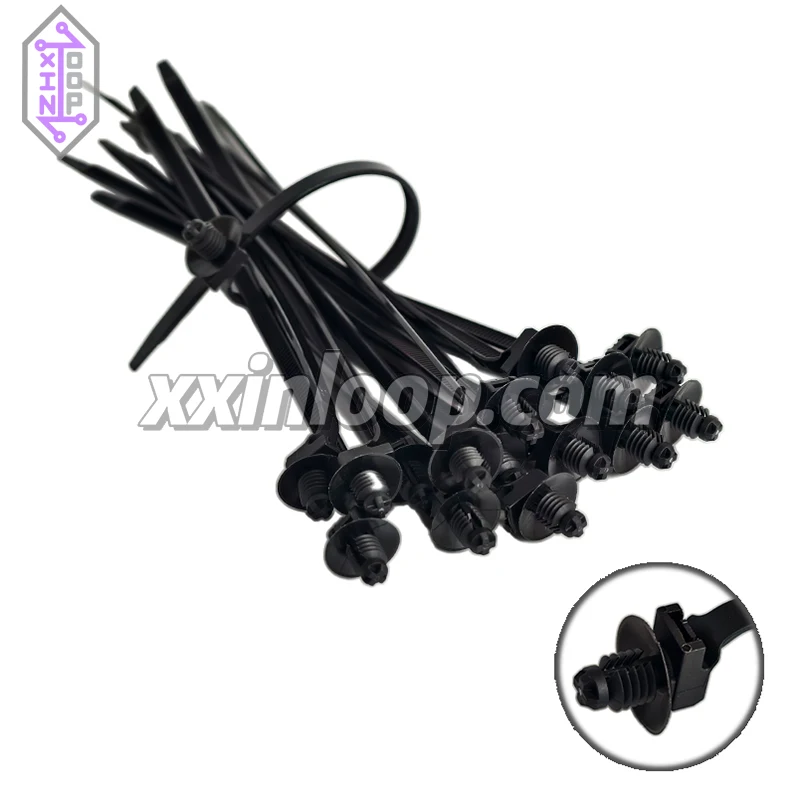 

157-00084 180 мм 5,3 мм PA66HS Крепежная стяжка для елового дерева с круглым отверстием для диска Кабельный ремень Комплект Ø 1,6-30 мм Отверстие Ø 6,5-7,0 мм Панель