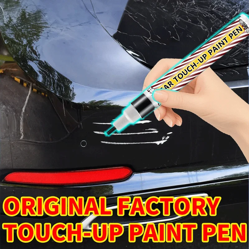 Car Button Paint Repair Pen | Black Touch-Up | Fix Interior/Steering Wheel/Dashboard Scratches | Leather Seat Color Matching
