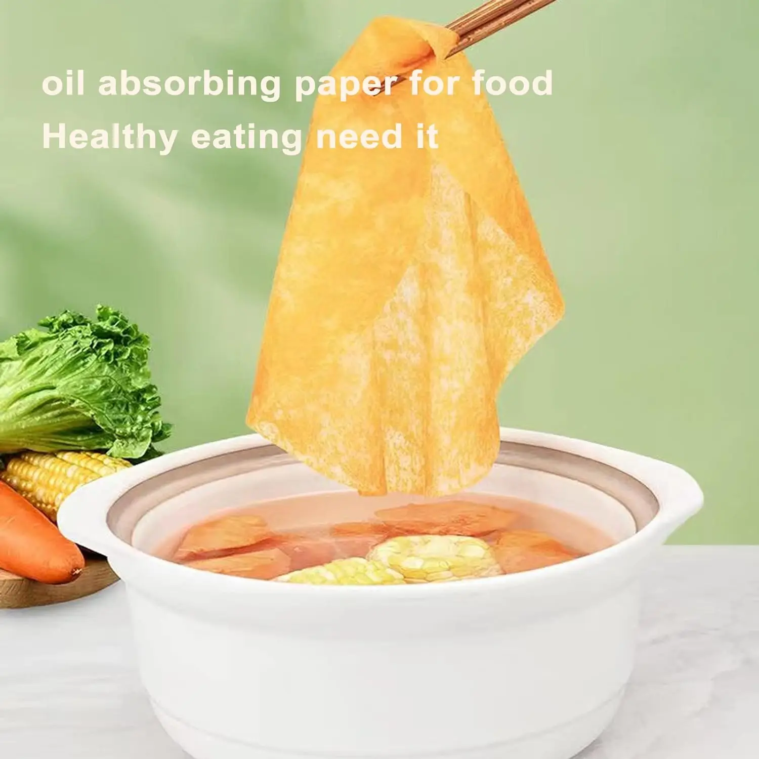 90/12PCS Kitchen Disposable Oil-Absorbing Paper Food Grade Soup Oil Filter Paper Cooking Baking Gadgets Home Oil Absorption Film