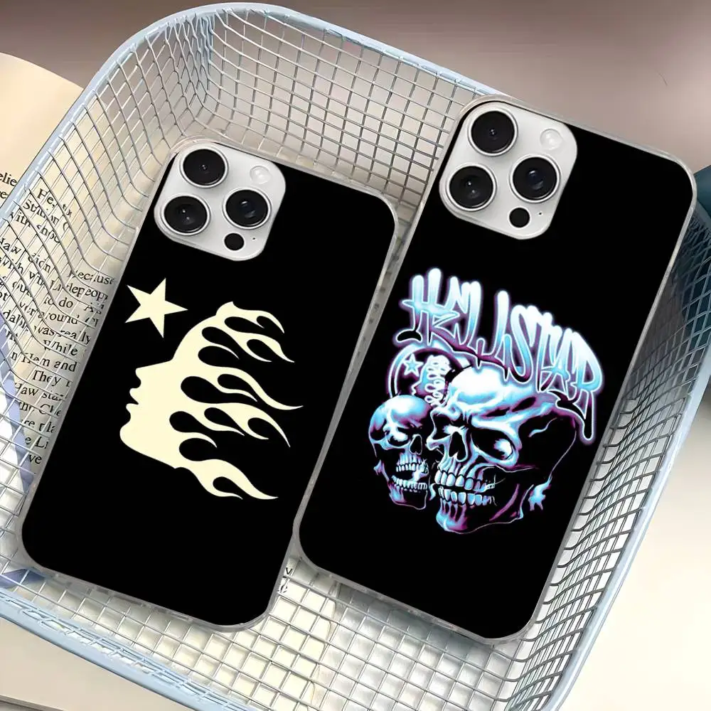 H-HellstarS Fashion Logo Phone Case For iPhone 17 16 15 14 13 Pro Max 11 12 Plus Silvery Satin Silicone Back Case view 3