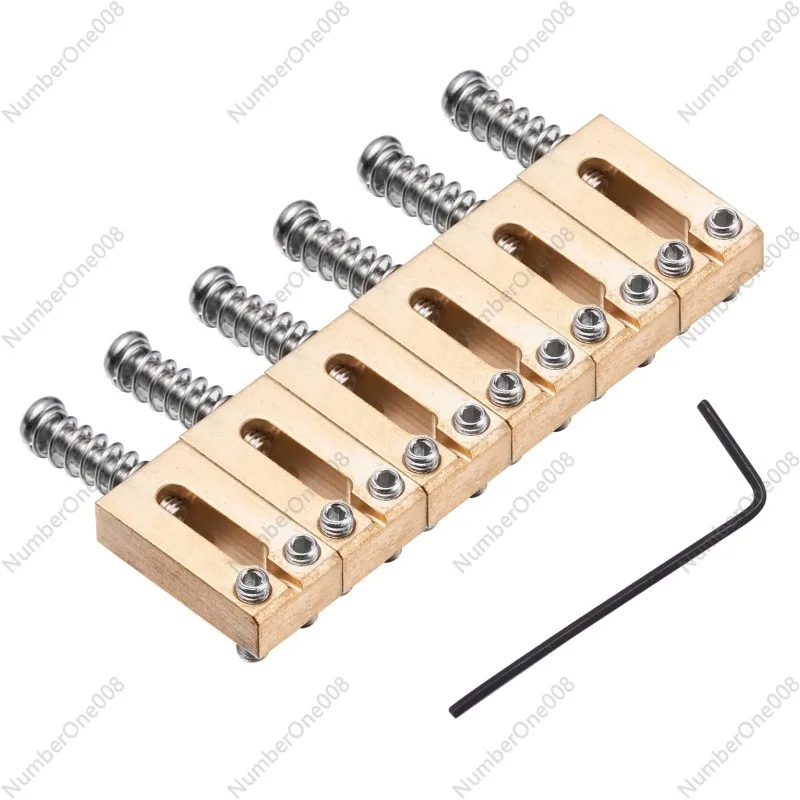 6 10.5MM String Spaces, Solid Brass Electric Guitar Bridge Code Code Pull Code String Saddle for Fender