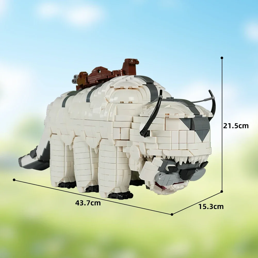 Appa the Sky Bison 빌딩 블록 세트 지속된 Airbender 게임 몬스터 그림 벽돌 성인 선물(2429 Pcs)