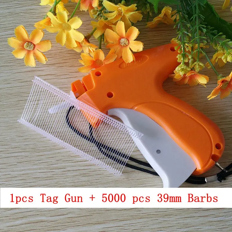 1pcs Tag Gun + 5000/2000 pcs 39mm Barbs Clothing Garment Price Label Tag Tagging Tagger Gun Barbs