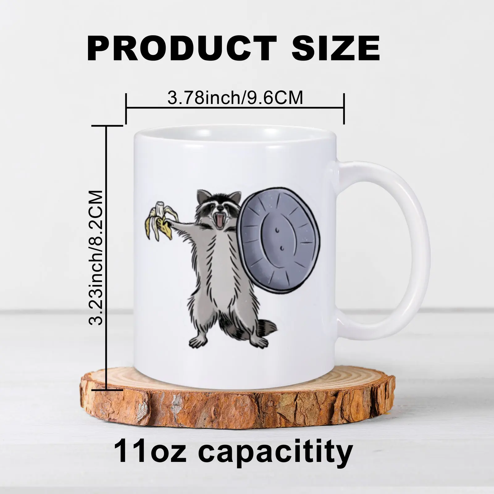 1pc 11oz Funny Raccoon Ceramic Mug Cartoon Cute Angry Raccoon Cup Drinkware Gift for Raccoon Dad Lover Friend Coworker Gift