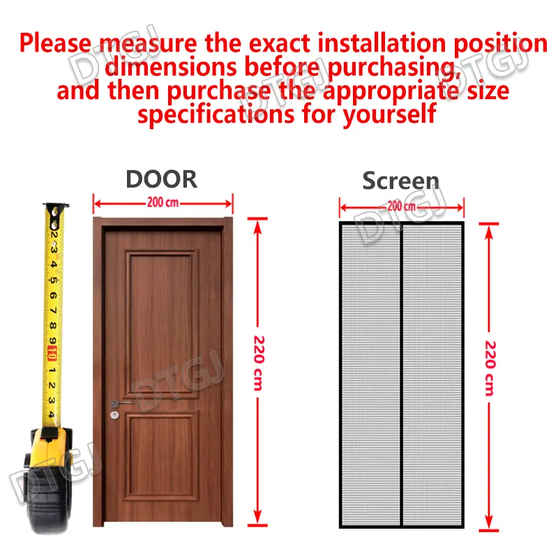 DTGJ White Magnetic Mosquito Net Door Screen Anti Insect Invisible Glass Fibre Mesh Custom Size Curtain Tulle Automatic Closing - Image 4