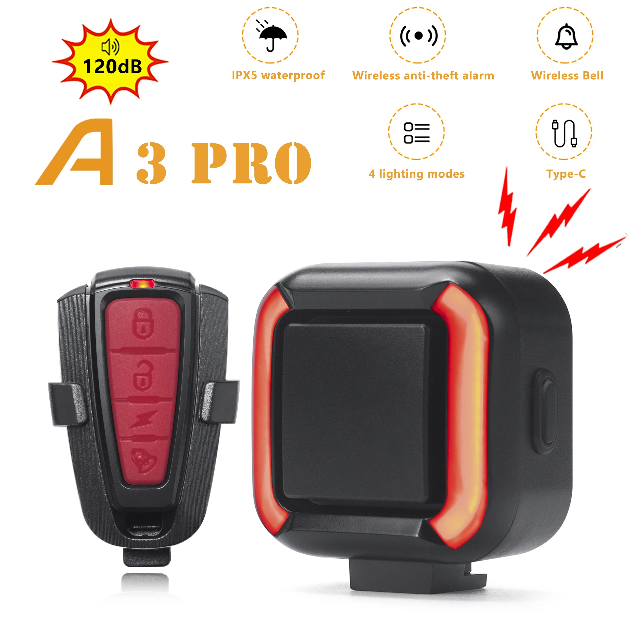 

Задний фонарь охранной сигнализации для велосипеда, водонепроницаемый умный автоматический датчик тормоза, задний фонарь с дистанционным управлением, зарядка через USB, задний фонарь для велосипеда