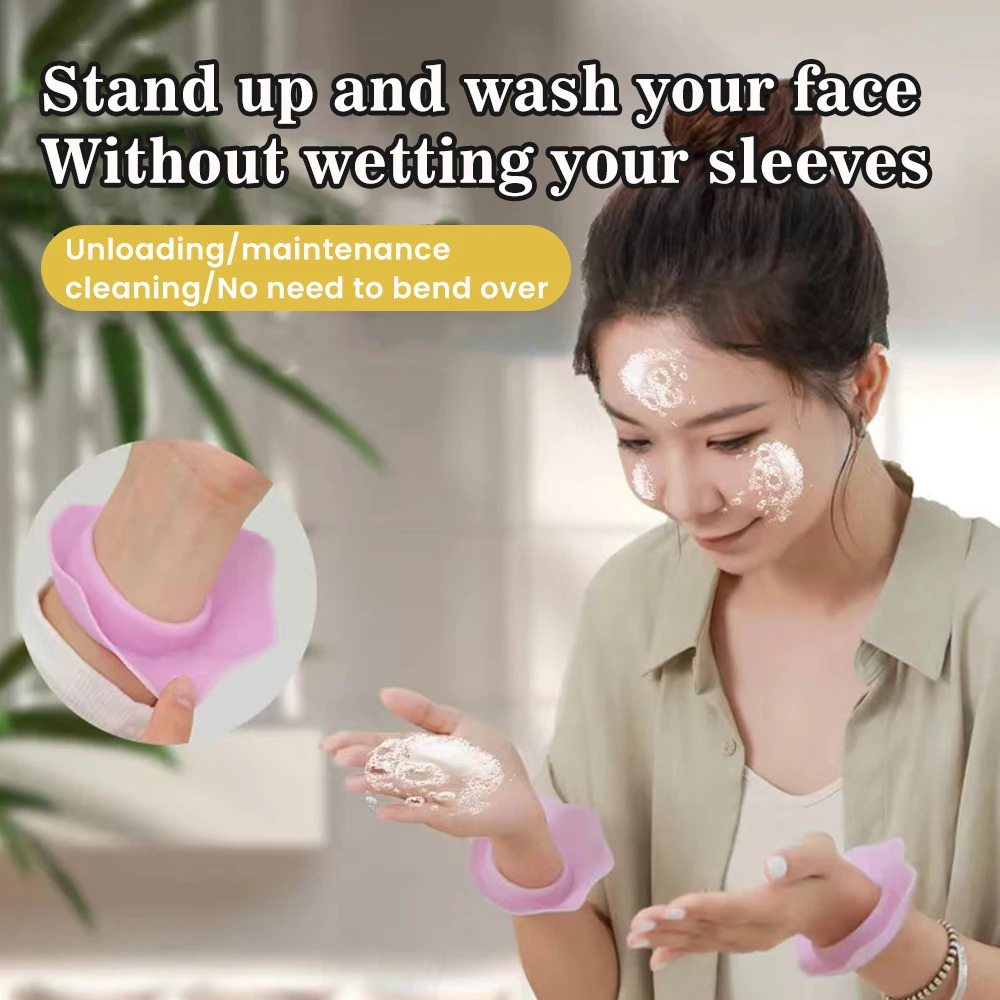 Silicone Makeup Remover Waterproof Wrist Strap Moisture-Proof Cuffs, Children'S And Adults' Face Wash Splash Proof Wristband