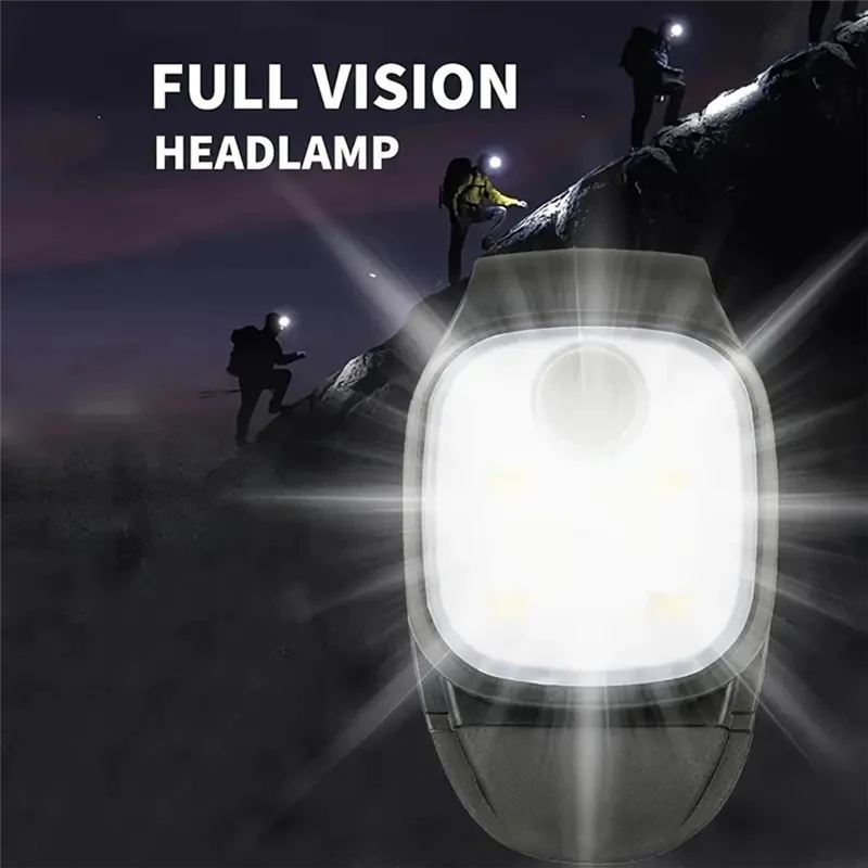 MOPHE-4PCS LED كليب مصباح يدوي USB قابلة للشحن كليب كاب قبعة ضوء ليلة تشغيل السلامة تحذير ضوء المصباح المحمولة