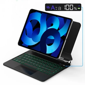 Smart Magic Keyboard for Apple iPad Pro 12.9 2022-2018 iPad Air 13 LCD Display Trackpad Backlit Magnetic Typing Case Cover Folio