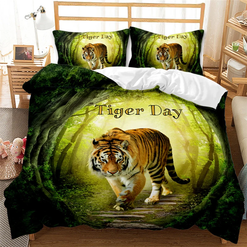 Panda Tiger Bedding Set 3D Printed Animal Duvet Cover Twin Full Queen King Double UK Supking Sizes Bed Linen Pillowcase