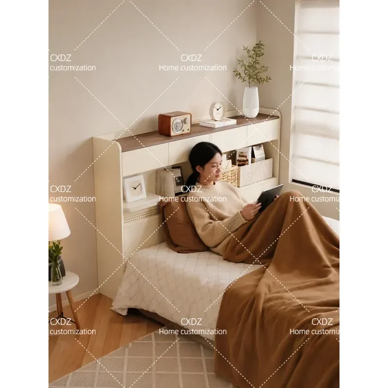 Medieval Cream Wind Bedroom Bedside Locker Small Unit Extremely Narrow Bedside Cabinet Crack Cabinet Ultra-thin Storage