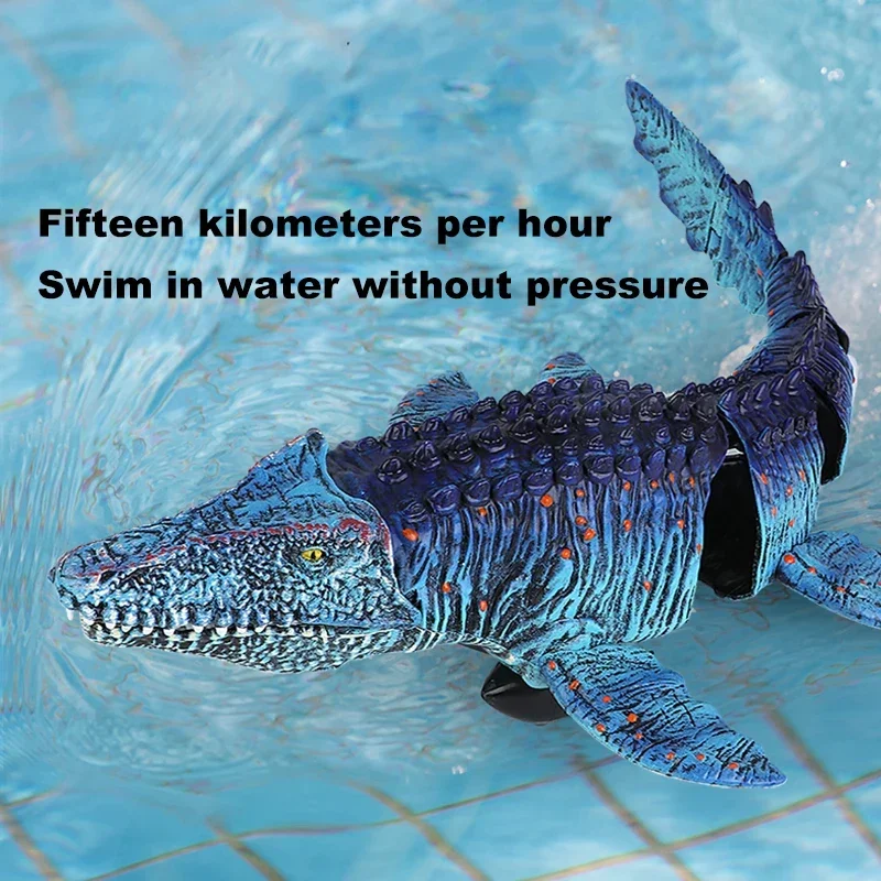 Rc Boat Remote Control Mosasaurus Dinosaur Boat High Speed RC Water Toy Over-distance Warning for Pool Lake Toy Gift for Kids