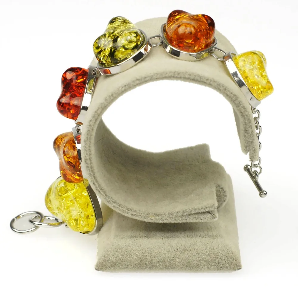 Exquisite Link Bangle Baltic Faux Amber Simulated Elegance Honey Stylish Bracelet For Women Girls Multicolor Jewelry DL82101