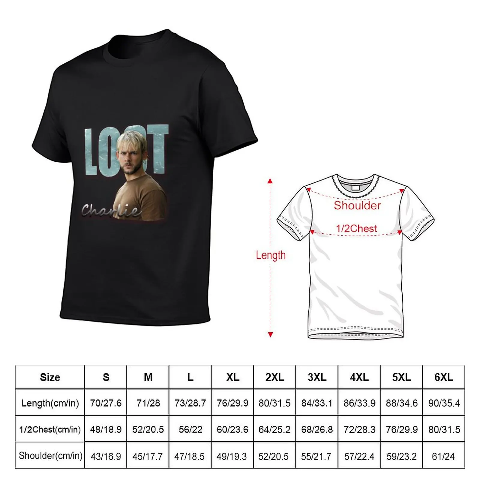 Lost - tv series movie main character - Charlie T-Shirt vintage clothes summer top blanks men t shirt