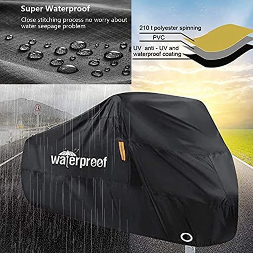 Cubierta de bicicleta para 1 o 2 bicicletas, 210T, impermeable, Protector de almacenamiento para bicicleta al aire libre, lluvia, sol, UV, polvo, cubierta de bicicleta a prueba de viento