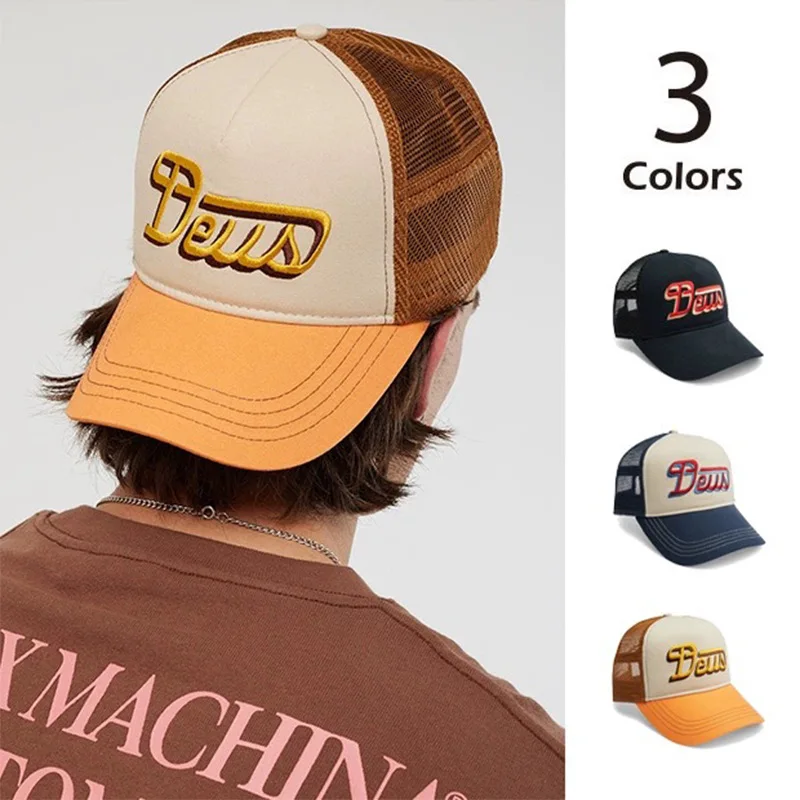 Primavera/Verano americano Retro impreso DEUS carta gorra de béisbol sombrilla al aire libre sombreros de camión para hombres y mujeres transpirables