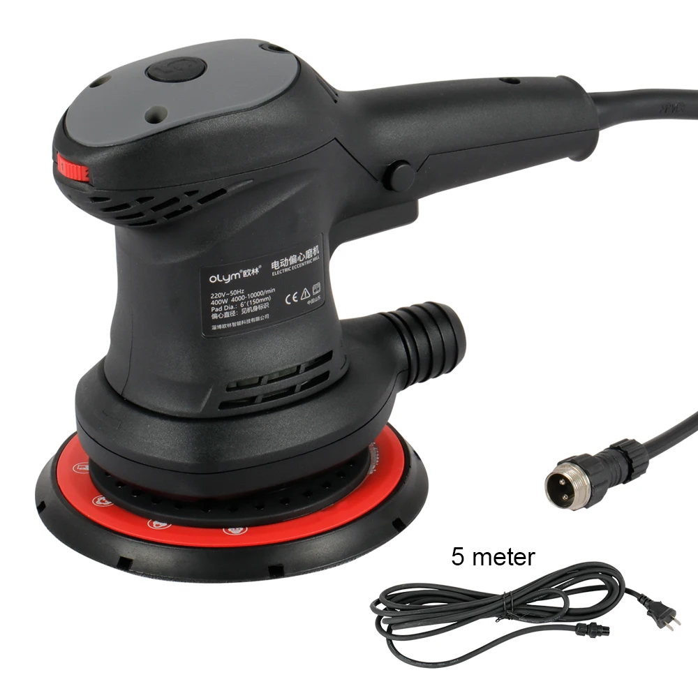 HONGMAI Orbit 3Mm Central Vacuum Rotary Sander Dustless Electric Random Orbital Sander 220V Variable Speed 400W For Car Body