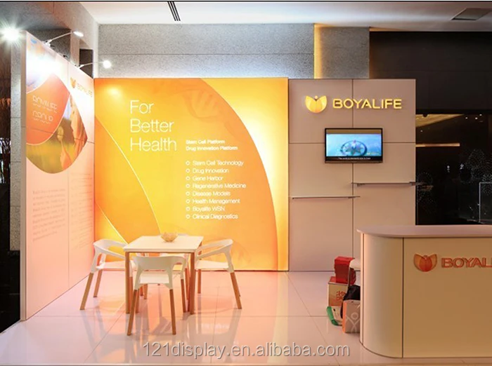 Stand per cabina espositiva modulare riutilizzabile 3x6 in alluminio