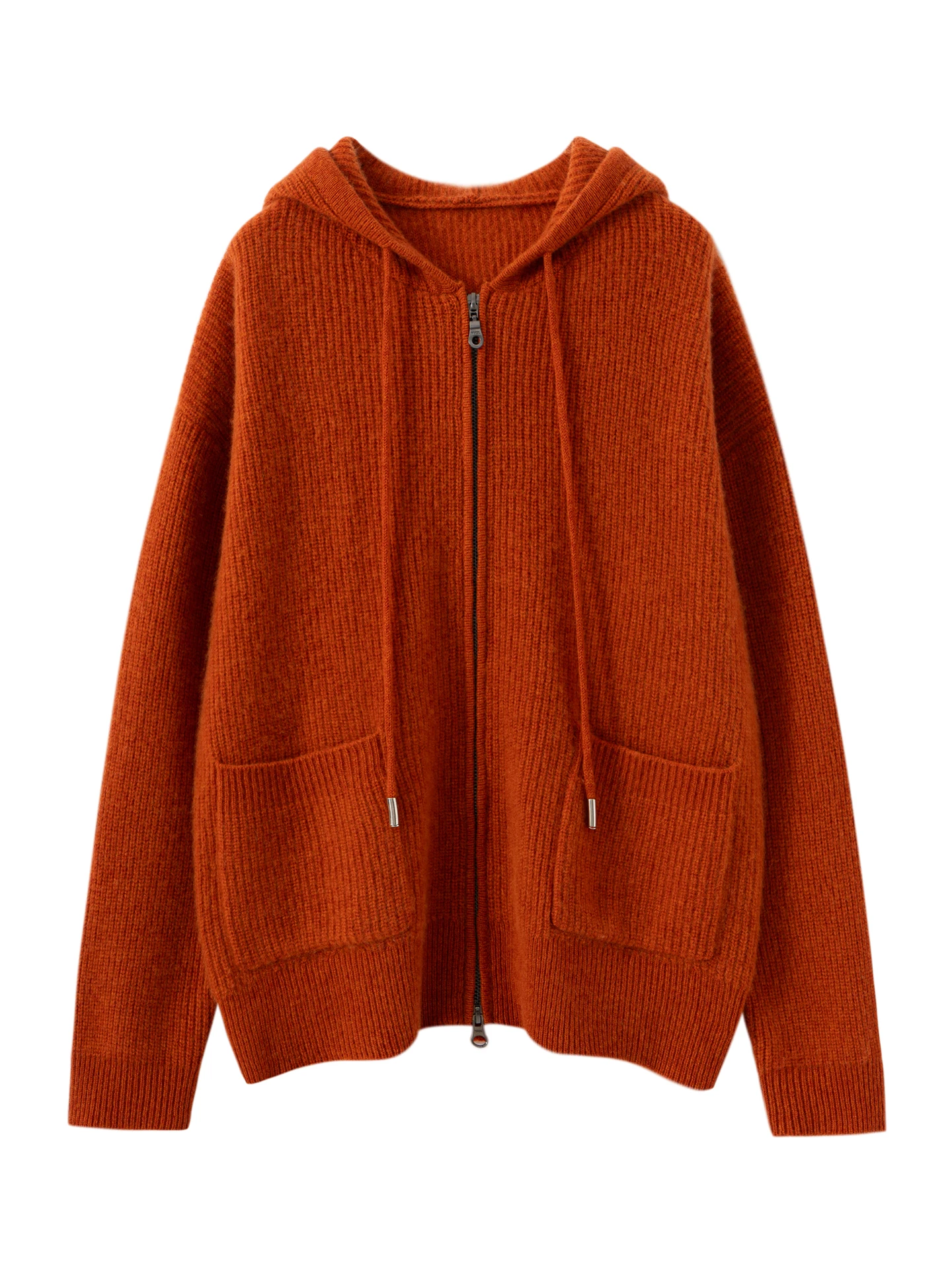 

New Luxury Women 100% Cashmere Sweater Elegant Thick Autumn Winter Knitted Cardigan Lady Loose Hoodies Long Sleeve Clothes Tops