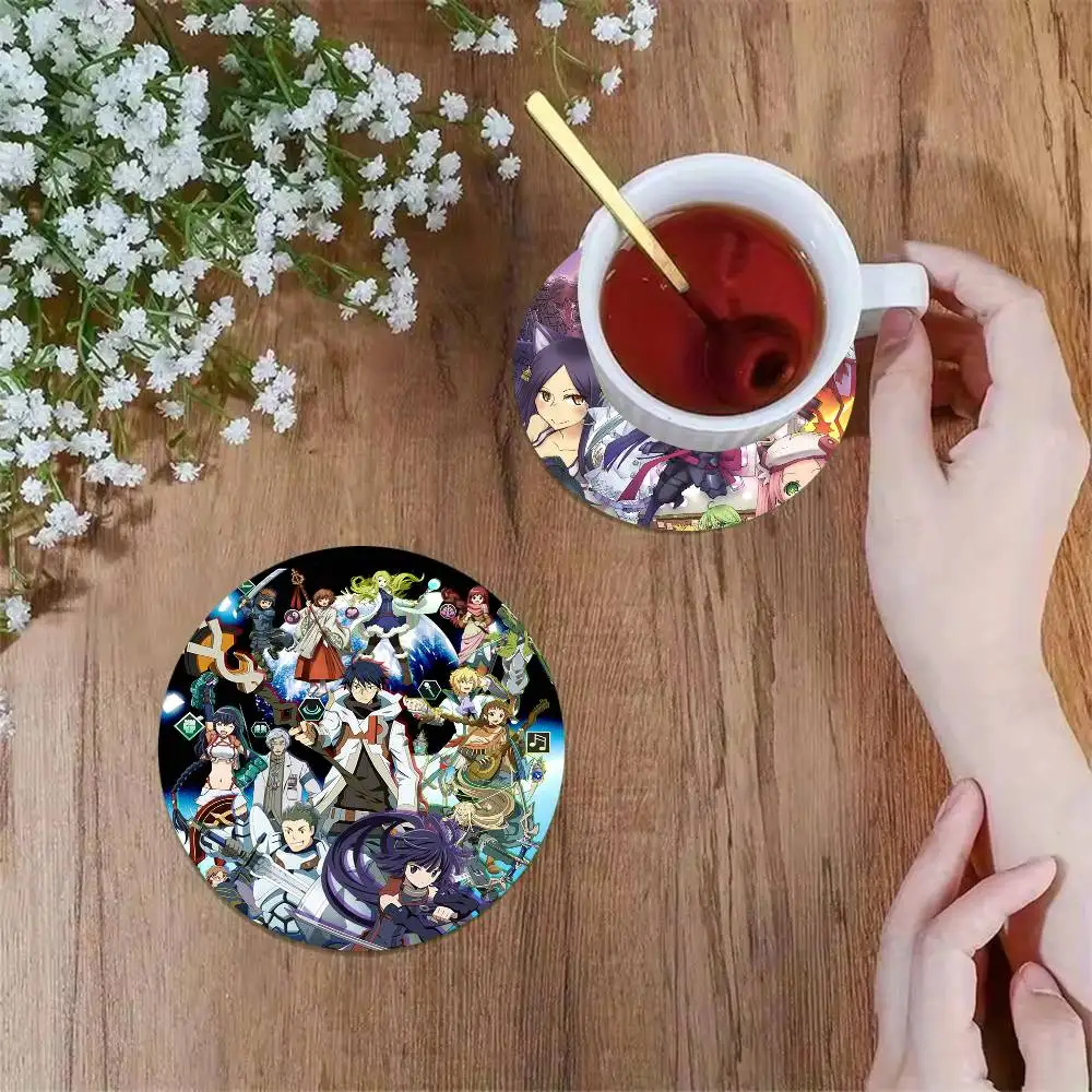 Anime Log Horizon Wooden Coaster Colour Printing Cup Mat Home Desk Decoration Gifts