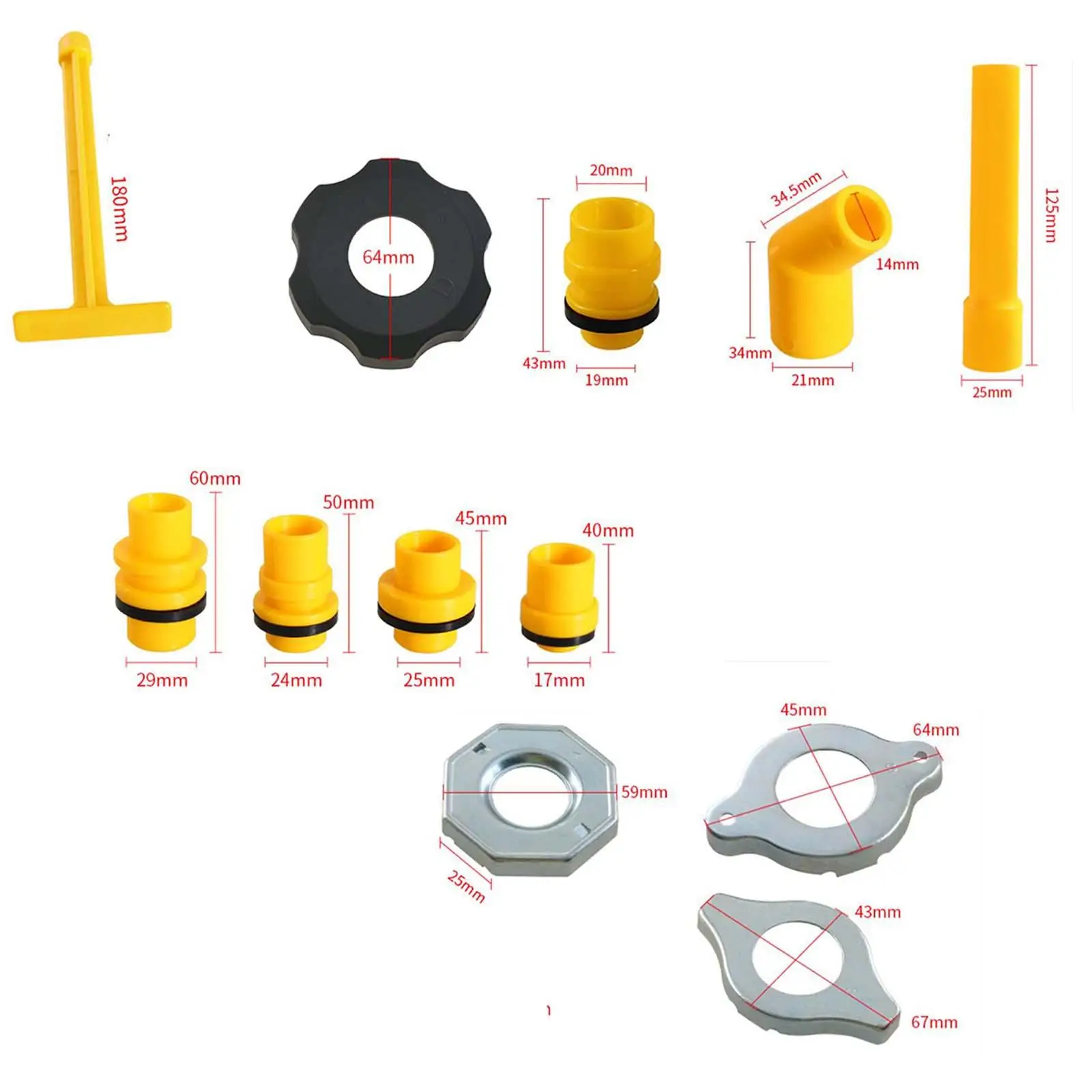 15x generieke lekvrije koelvloeistoftrechterset auto-accessoires eenvoudig