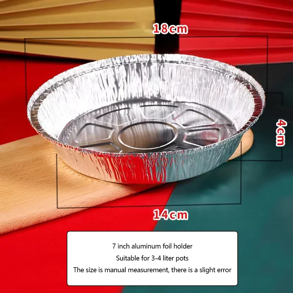 

Foil Tray Pizza Tray Air Fryer Special Silver 5.4g 50PCS 7-inch Disposable Aluminum Foil Tin Plate Aluminum Foil