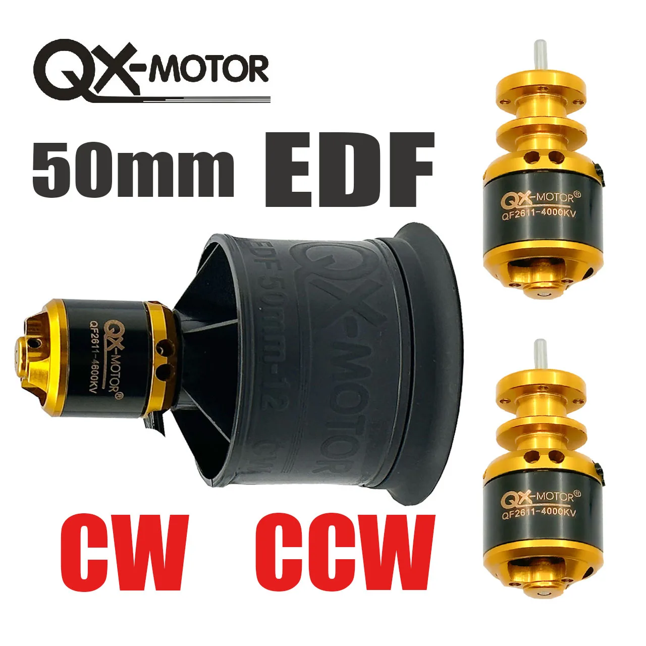 QX-MOTOR 50mm EDF 12 Blades  QF2611- 3300/4000/4600/5000KV All Copper Wire Brushless Motor for DIY RC Airplanes Model Parts