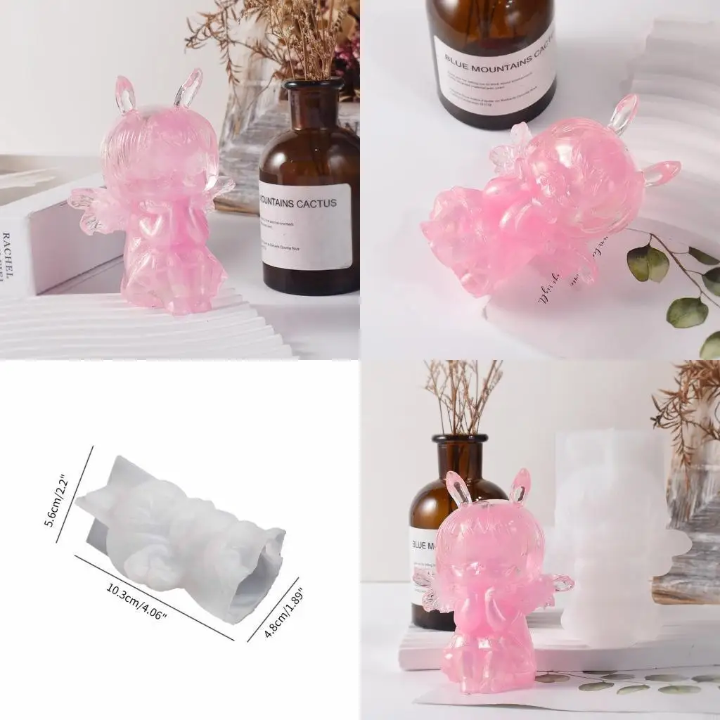 Angel Wing Girl Silicone Molds DIY Epoxy Resin Molds Table Ornament Mould Candle Plaster Making Tool Easy to Clean