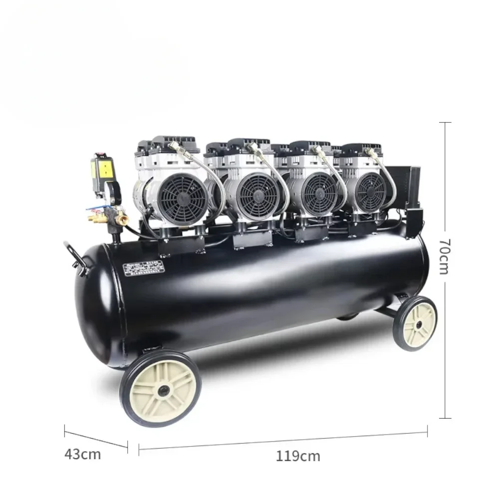 Portable oil-free silent professional high-pressure air compressor 100L den tal air compressor