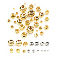 30-100pcs 2-8mm Stainless Steel Gold Color Spacer Beads Charm Loose Bead DIY Bracelets Necklace Beads for Jewelry Making Charms