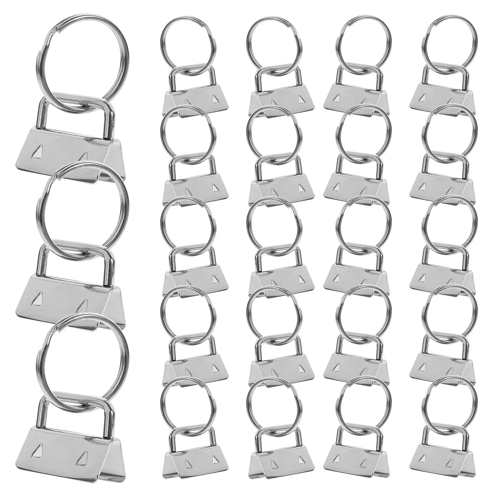 

40Pcs Key Fob Hardware Iron Texture Durable Keychain Parts for DIY Key Rings Wristlet Webbing Clamps Bag Strap Fasteners