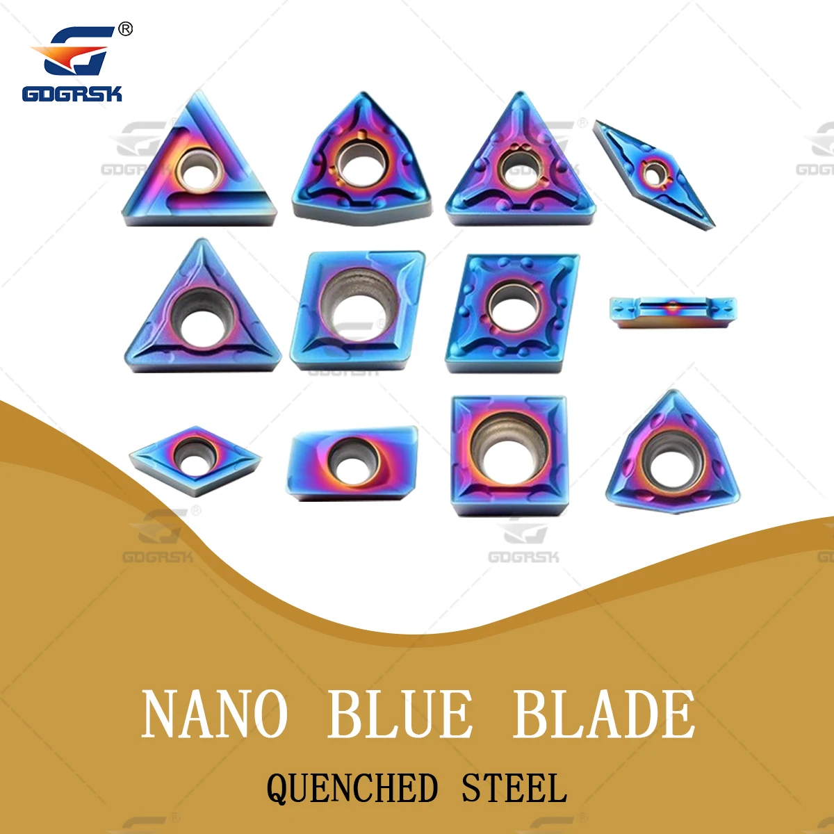 Blue Blade Torno Cnc Turning Tool Inserções de Carboneto Usadas para Dureza do Aço Ccmt Scmt Wnmg Tnmg Cnmg Apmt Sekt Spmg Wcmt Nano